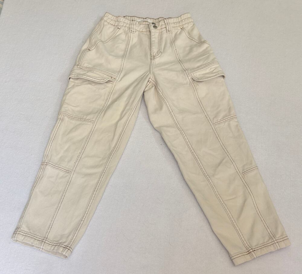 PacSun Cream Utility Cargo Pants Contrast Stitch